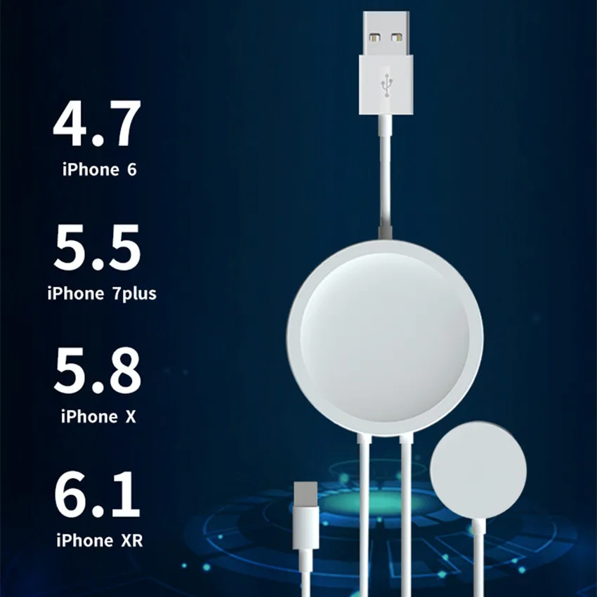 Chargeur индукция 3 в 1 QI Беспроводная зарядная площадка 2 телефона беспроводные