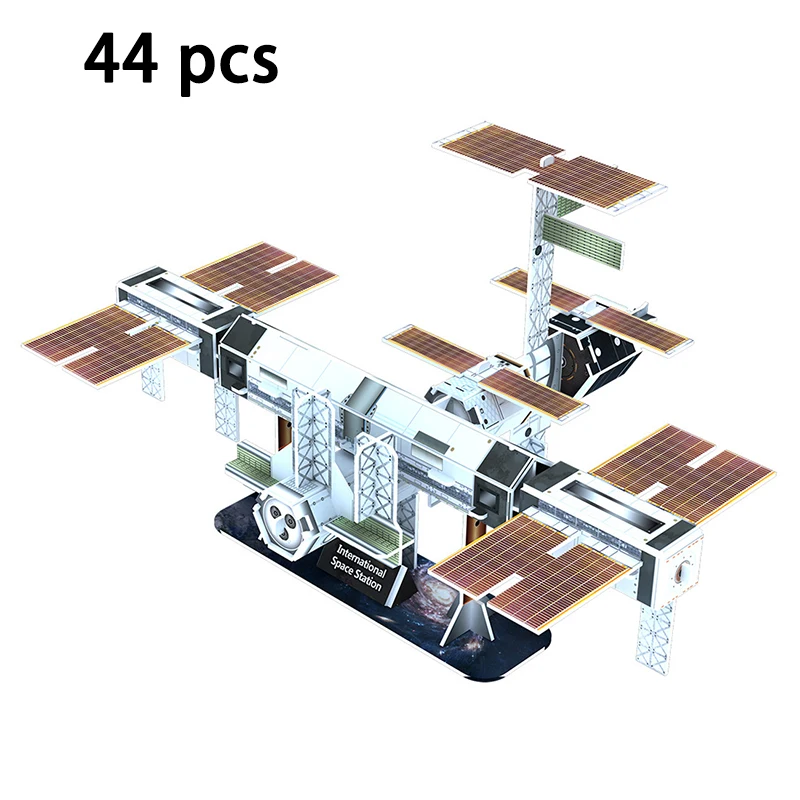 F-Space Station Детская Аэрокосмическая модель DIY игрушки Солнечная система космическая станция головоломка Образование научная Сборка игрушки Обучающие и образовательные игрушки малыш - Цвет: F-Space Station
