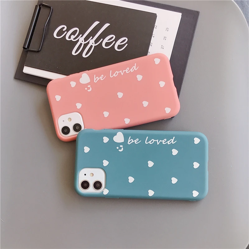 fashion love heart couple phone case for iphone 11 pro max x xs xr 7 8 6 6s plus soft tpu silicone girl protective back cover free global shipping