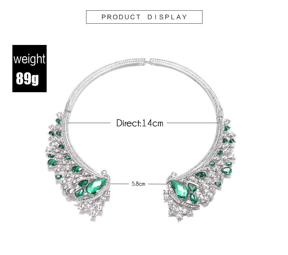 Чокер женский из прозрачной зеленой Стразы свадебное Ювелирное Украшение