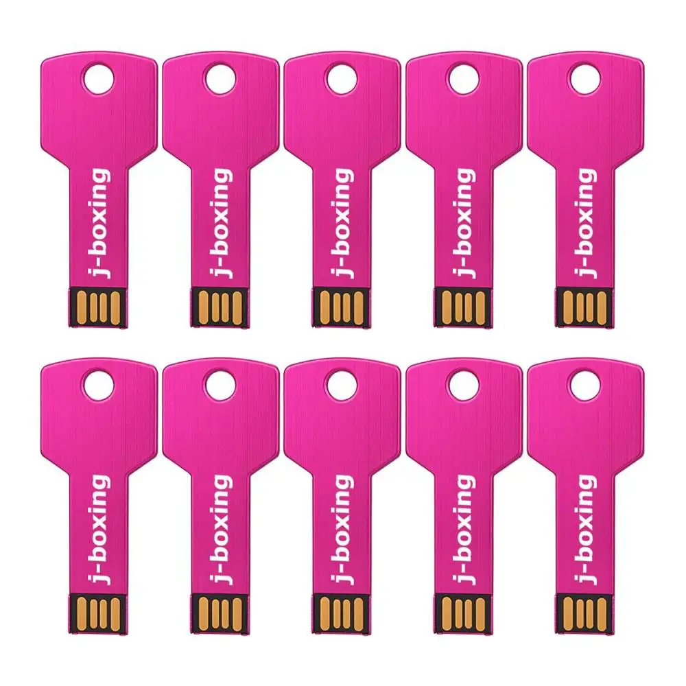 Розовый J-бокс USB флэш-накопители ключ Форма 10 шт./упак. 1 Гб 2 ГБ 4 ГБ 8 ГБ оперативной памяти, 16 Гб встроенной памяти, 32 ГБ флэш-накопитель USB флэш-карты флэш-накопитель для компьютера Mac подарки - Цвет: Розовый