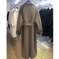 wool jacket women 2020 winter coat double sided overcoat handmade female wool high end x long outerwear with belt manteau femme