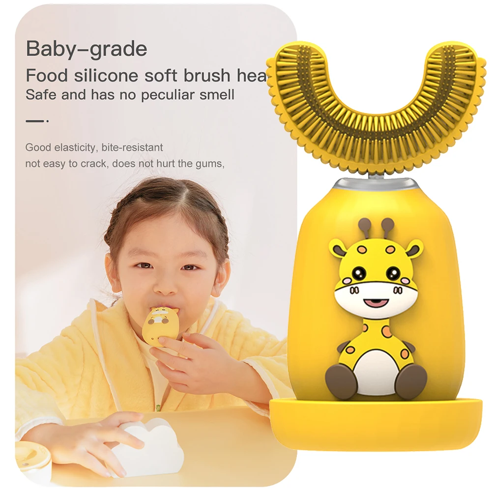 

Smart Sonic Kids Electric Toothbrush U Shape Automatic Whitening Toothbrush Soft Brush Children Cartoon Toddler Toothbrush