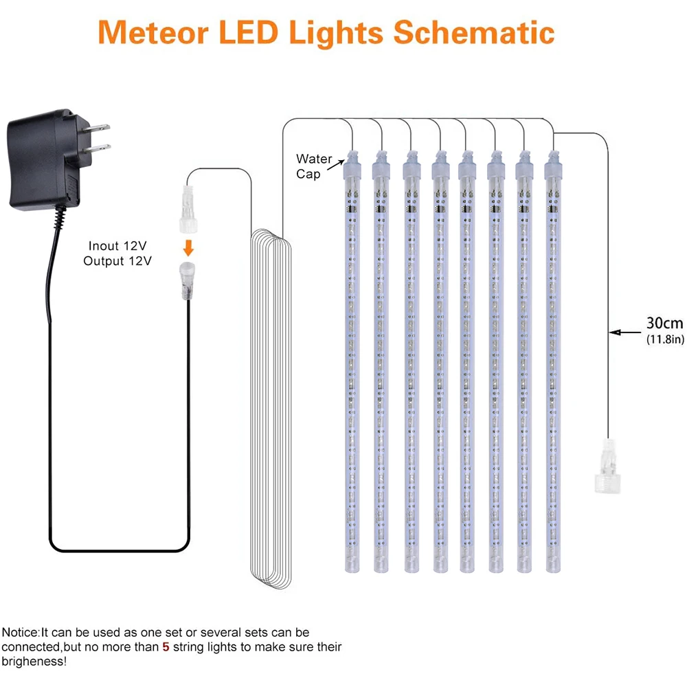 1 4 года пакет LED Метеоритный дождь светильник s 30 50 см Водонепроницаемый