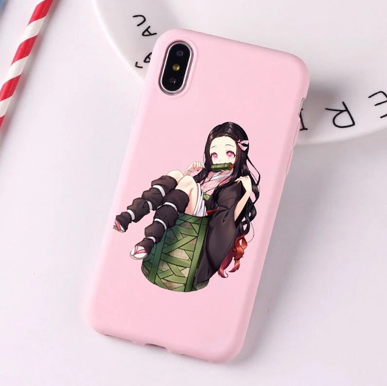 Камадо Nezuko Kimetsu без Yaiba демон убийца ТПУ, конфетный мягкий чехол для телефона для iphone 6/6s, 6 Plus/6s Plus, 7 Plus/8, XS XM X 11 pro