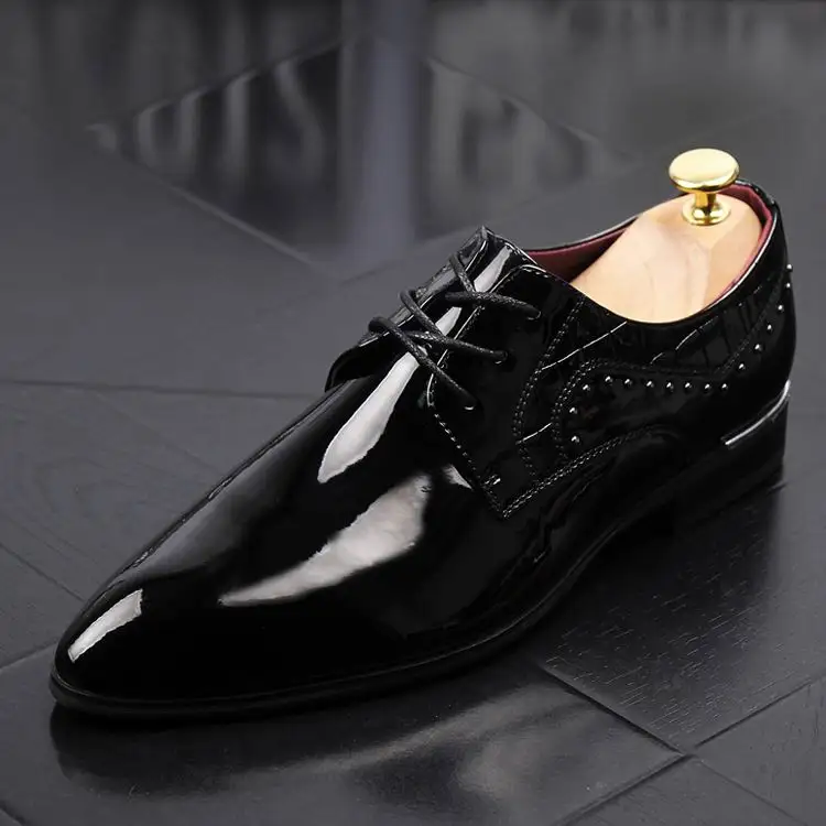 Туфли дерби мужские классические роскошные модные туфли из искусственной кожи
