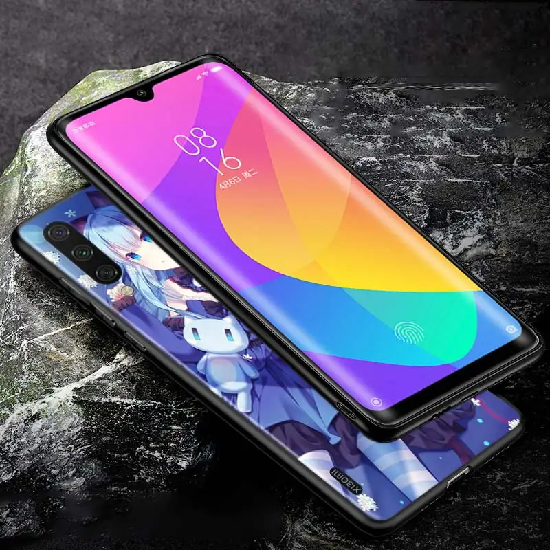 

Silicone Cover Anime kawaii Girl Cat for Xiaomi Mi 10 9T CC9 Pro Note 10 9 SE 8 A3 A2 A1 Lite Play Mix 3 Black Phone Case