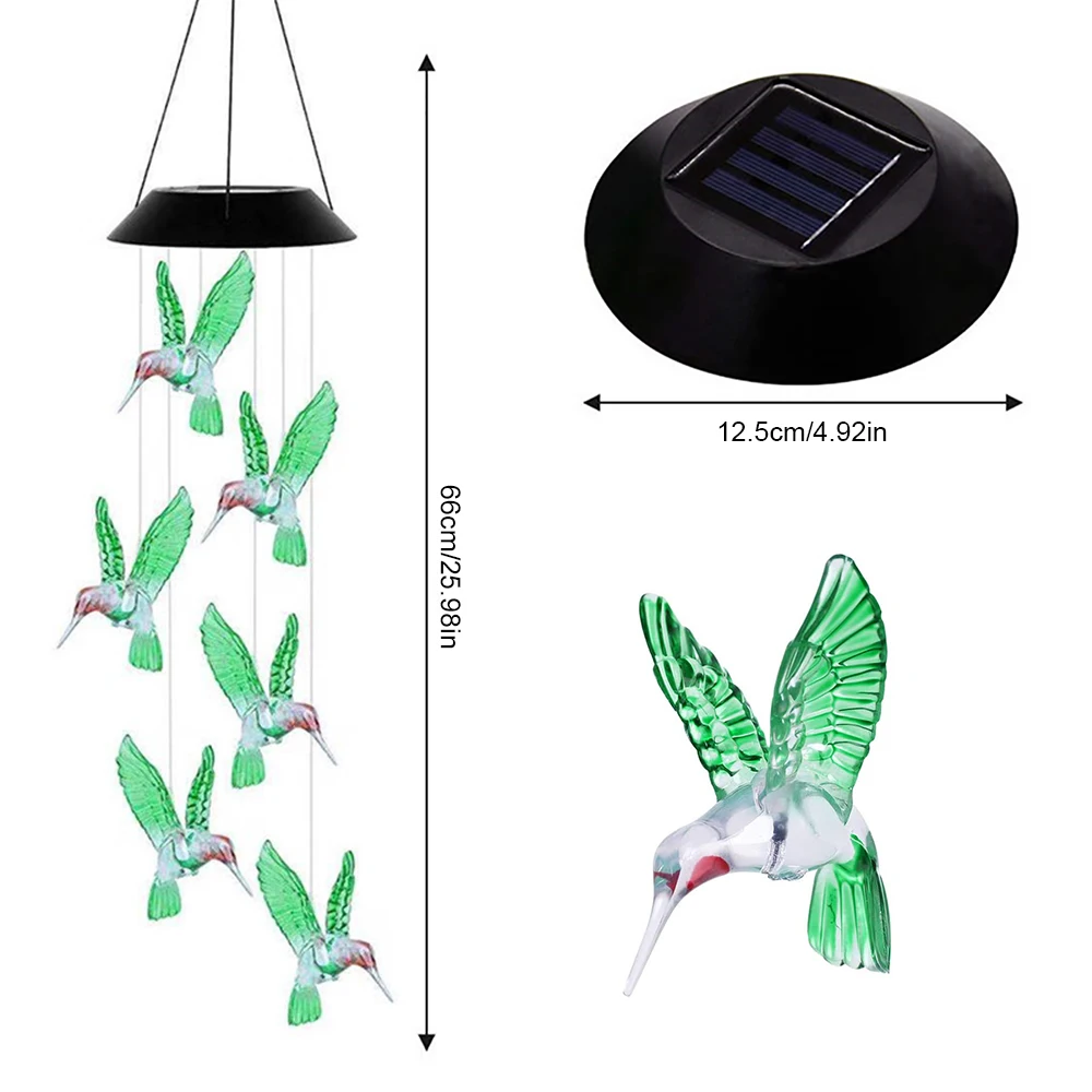 Солнечная Колибри колокольчики меняющие цвет фотолампа наружная