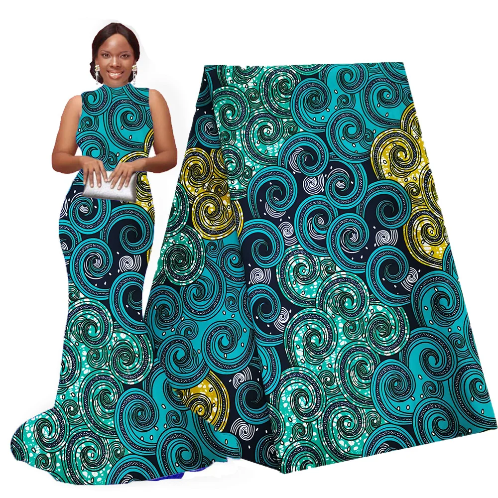 African Wax Fabric Nigerian Blue Print Ankara High Quality veritable 2020 pagne africain wax 010 | Дом и сад