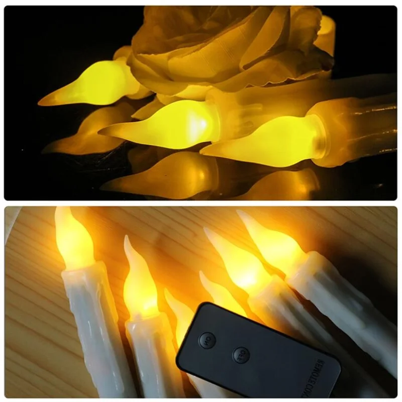 Свечи светодиодные конусные с пультом дистанционного управления 6/12 шт.