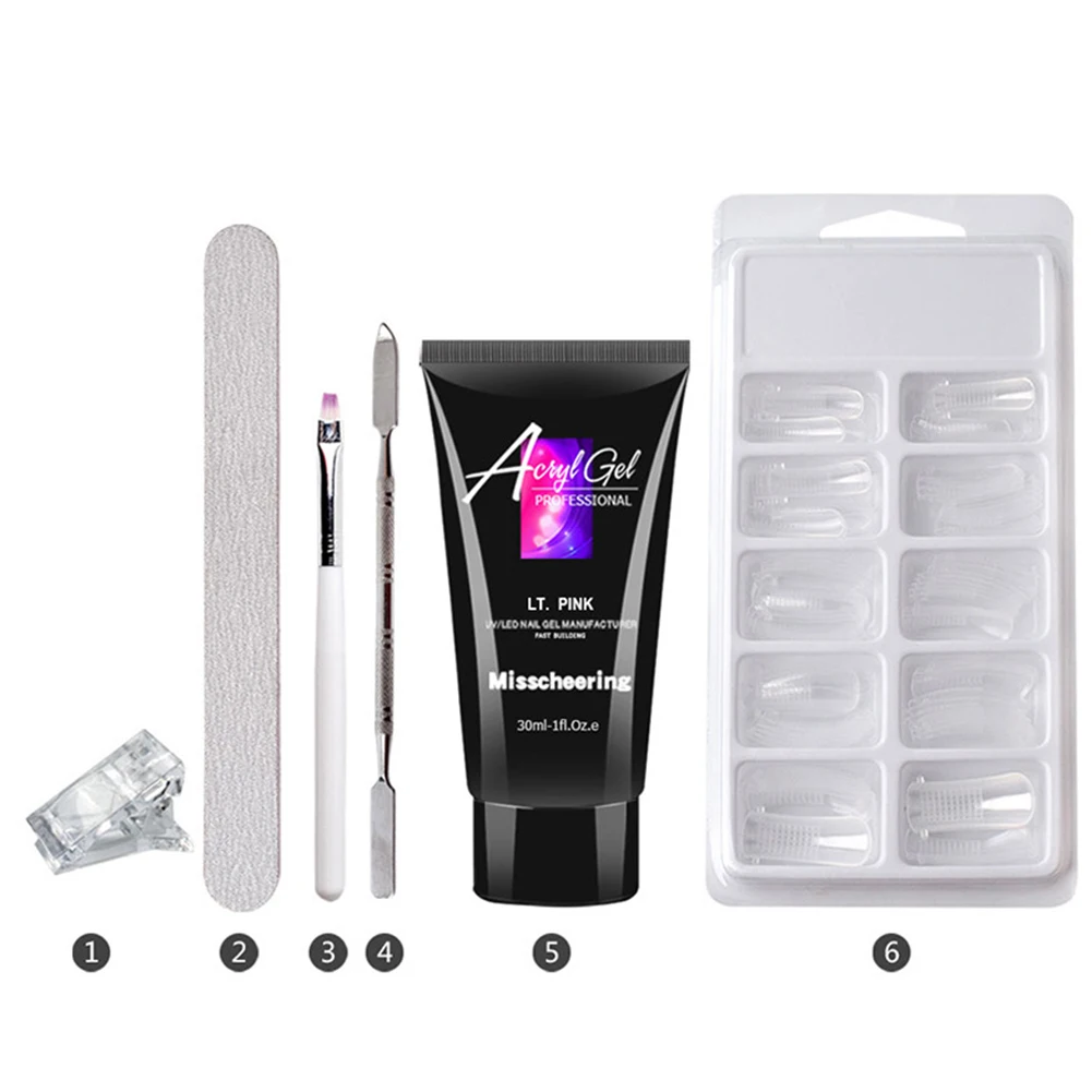 

Painless Gel Kit Crystal Enhancement Builder Clear Color Quick Extention Practical Nail Art Tool Cuticle Pusher Professional