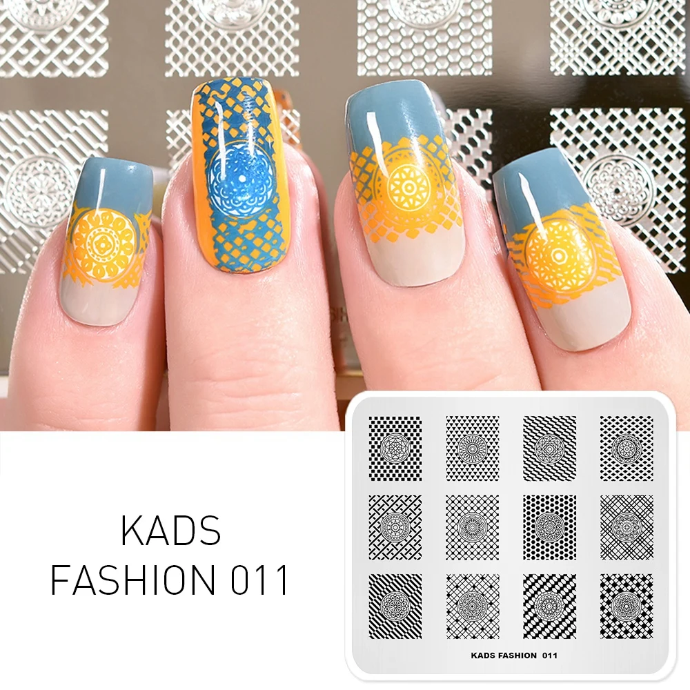 

Модный трафарет KADS 011, узор в виде цветов и цветов, инструменты для красоты, украшения ногтей, штамп для дизайна ногтей