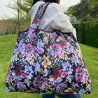 Многоразовая сумка для покупок, сумка для продуктов, складная сумка на плечо XL, 50 фунтов, машинная стирка, легкая и прочная