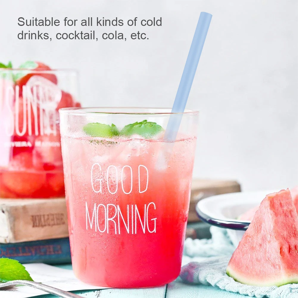 6 шт. многоразовые силиконовые соломинки Легкая очистка высокотемпературные