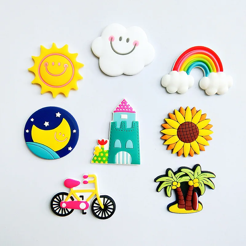 

Creative Cartoon Fridge Magnet Cute Mini Soft Rubber Magnet for Fridge Decor Simple Living Room Bedroom Decorations 8-piece Set
