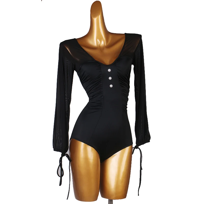 Балетное трико для танцев, костюмы для взрослых и девушек, латиноамериканское бальное трико, блузка, гимнастический трико с длинным рукавом для катания на коньках, S040