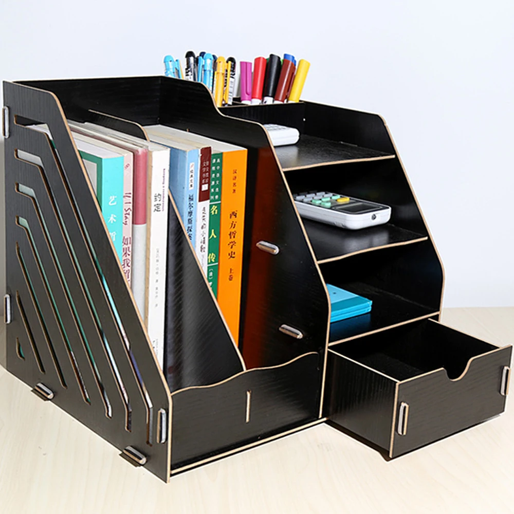 1 шт. деревянный держатель для файлов Настольный органайзер хранения данных