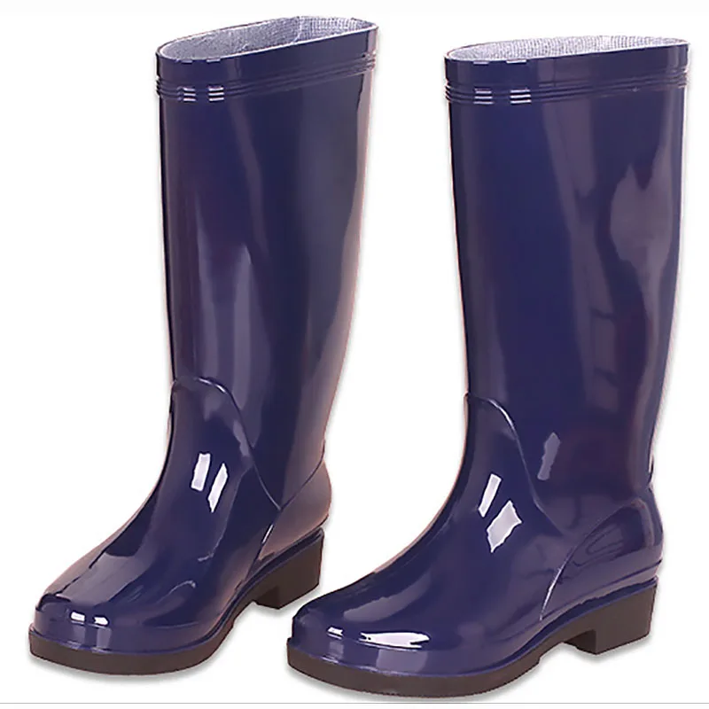 Aleafalling/женские сапоги до середины икры на низком каблуке водонепроницаемые