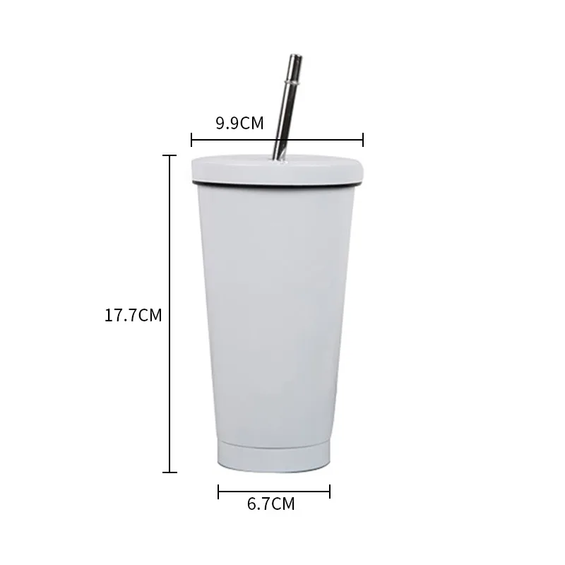 

Stainless Steel Coffee Mug 500ml Thermo Mug With lid Beer Mugs For Tea Cup Vacuum Flask Metal Cup Drink Straw Travel Cups Caneca