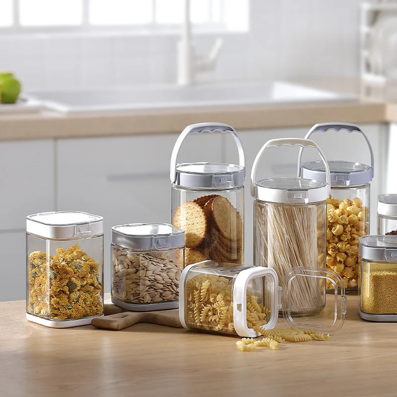 

1Pcs Glass Sealed Jar Kitchen Organization Food Storage Containers Snacks Dried Fruit Tea Leaf Dry Cargo Multigrain Tank Bottle