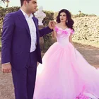 2020 розовые платья Quinceanera Принцесса Золушка с 3D цветком с открытыми плечами элегантное искусственное милое 16 платье QE12