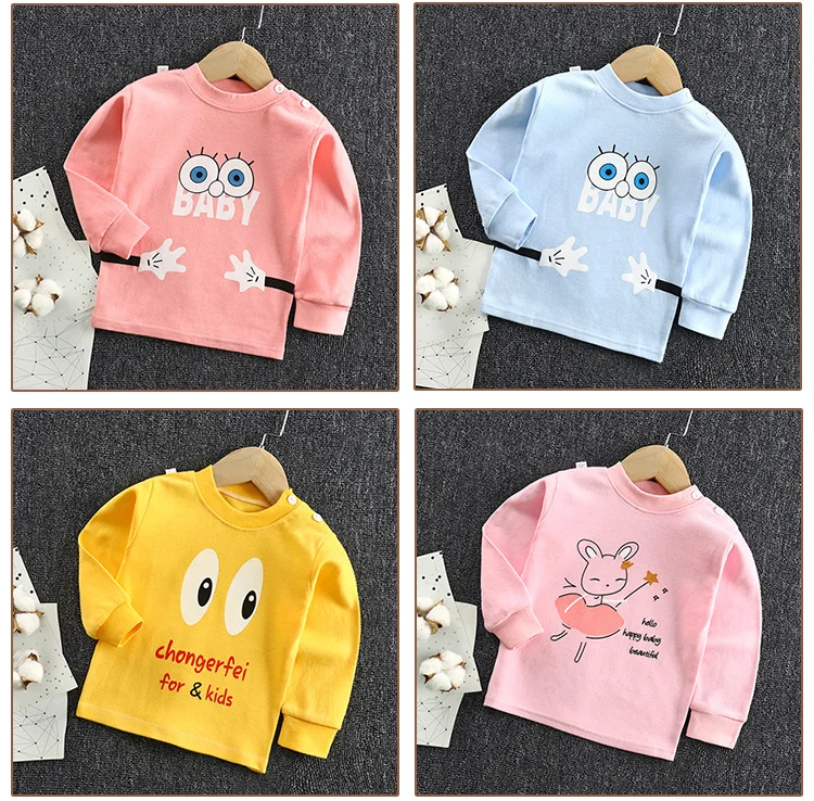 Boys Girls Cartoon Long Sleeve T Shirts Summer Baby Boys Cotton Clothes T Shirts Children Printed Tops Tees Kids Clothing 18M-5T