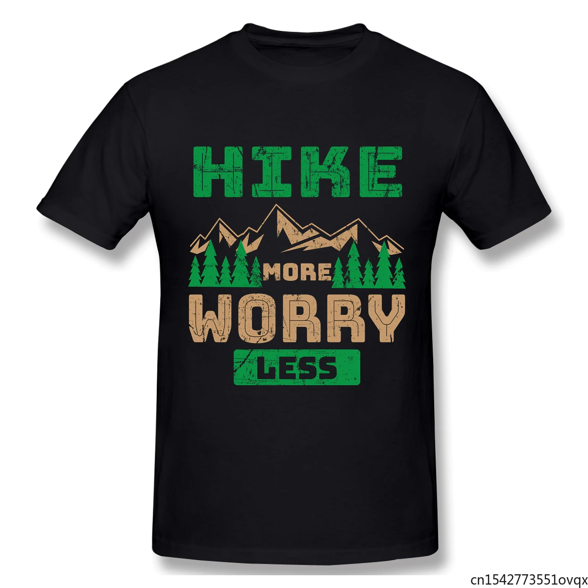 

Hiking Hike More Worry Less Cute Apparel Men's and Women's Same Style Fashion Trend Tshirt Four Seasons Casual Short-sleeved