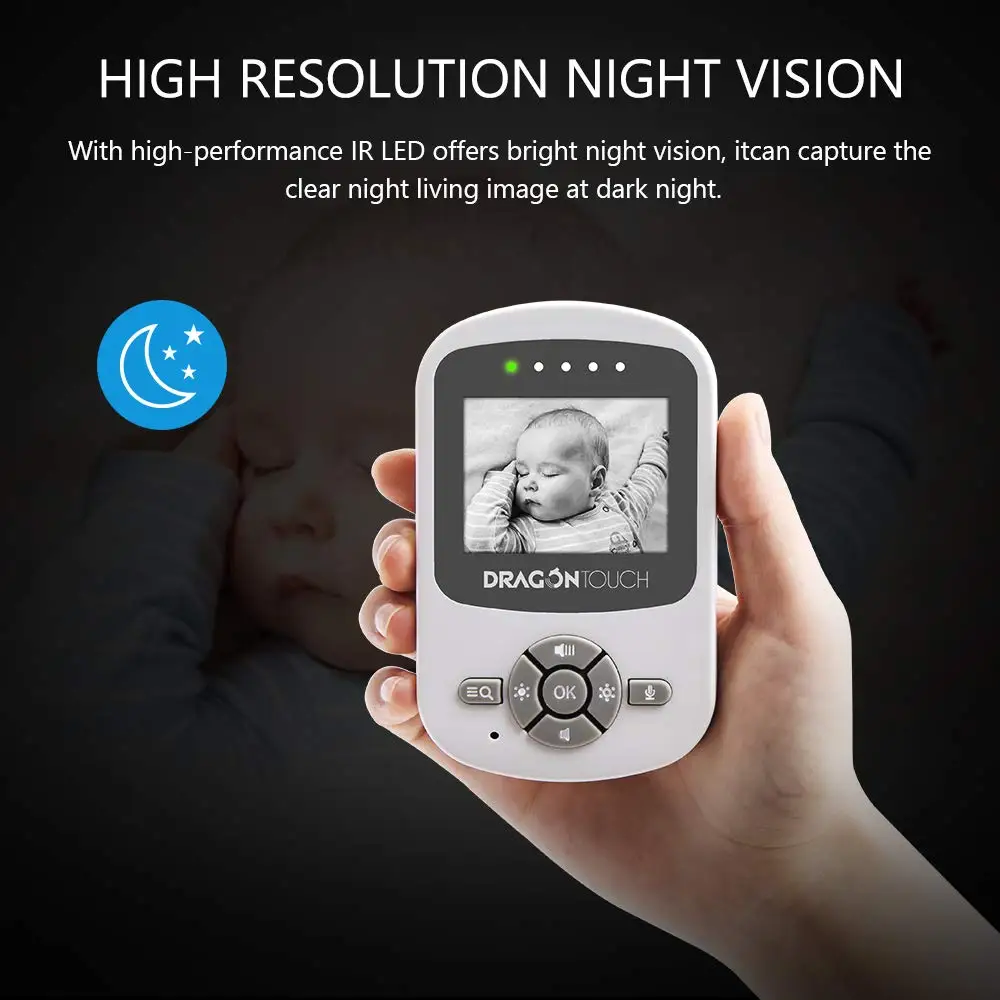 2 4 wireless video baby monitor dt24 pro hd wifi temperature monitoring night version color baby nanny security camera vb603 free global shipping
