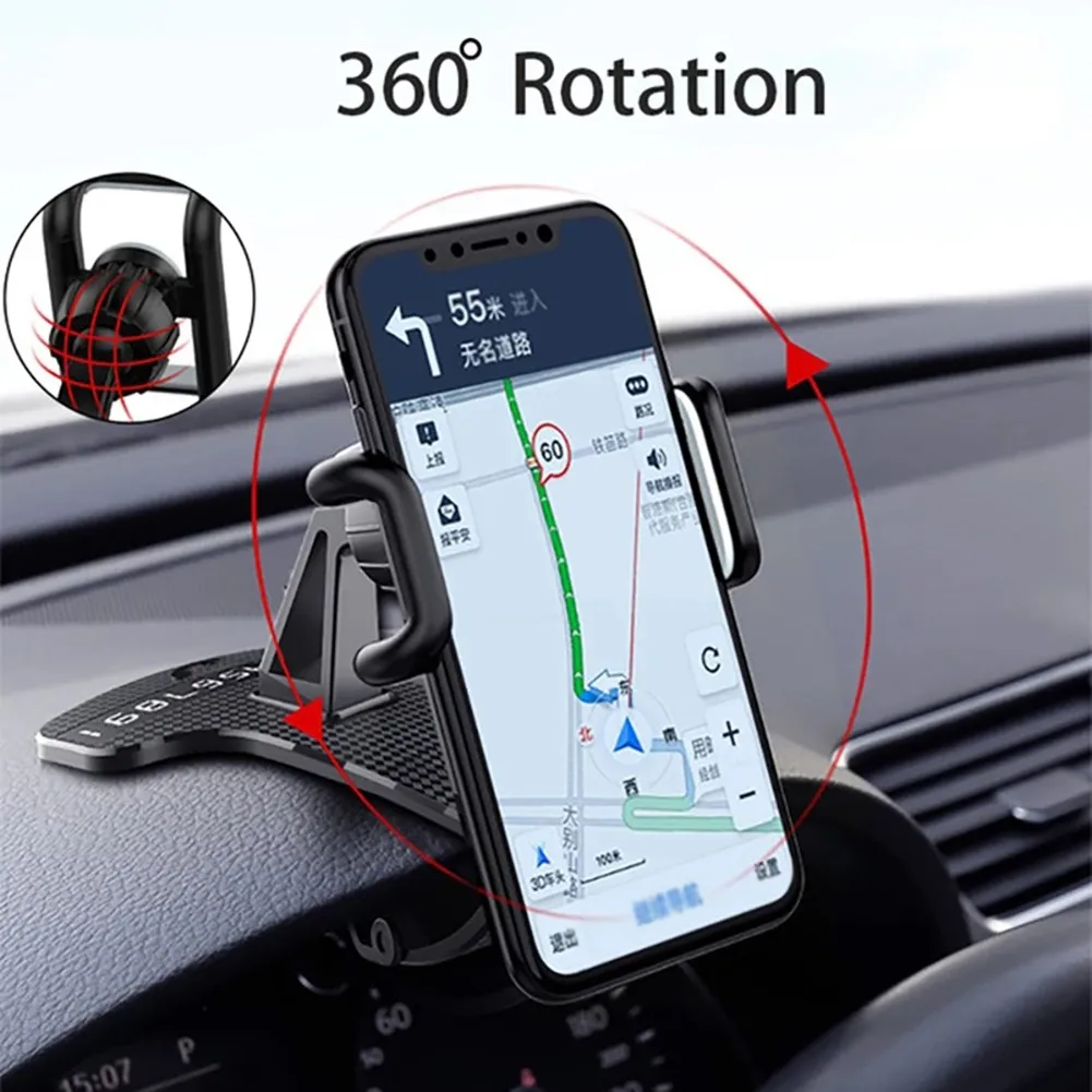 

360° Car Dashboard Mobile Phone Holder Muntifunction GPS Mount Fixing Clips Comes With Hide Parking Numbers Car Accessories