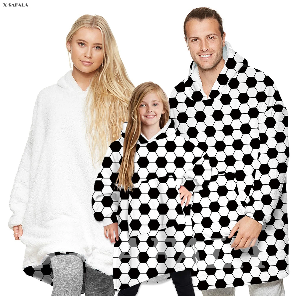 

Pinto Printed Wearable Oversized Hooded Blanket Hoodie Sweatshirt Sherpa Large Front Pocket Fleece Women Man Hoody Pullover