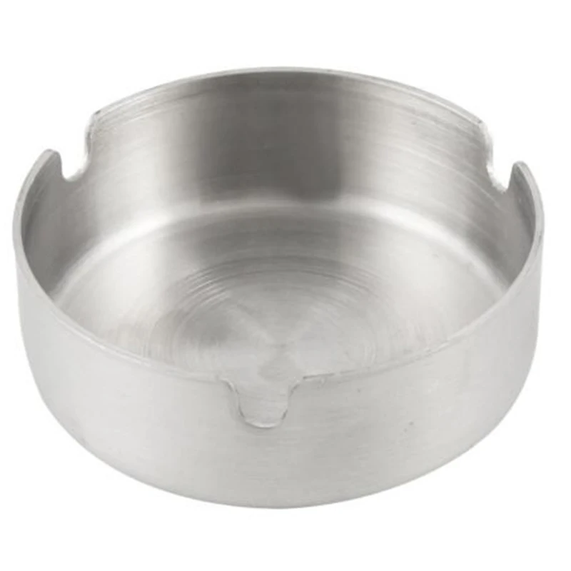 1 шт. Серебряная прочная пепельница для сигарет нержавеющая сталь круглая