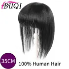 BUQI 1 шт. 3D челка на заколках, челка из натуральных волос Боб Стиль человеческие волосы пряди для наращивания на заколках, прямые волосы, цельный парик