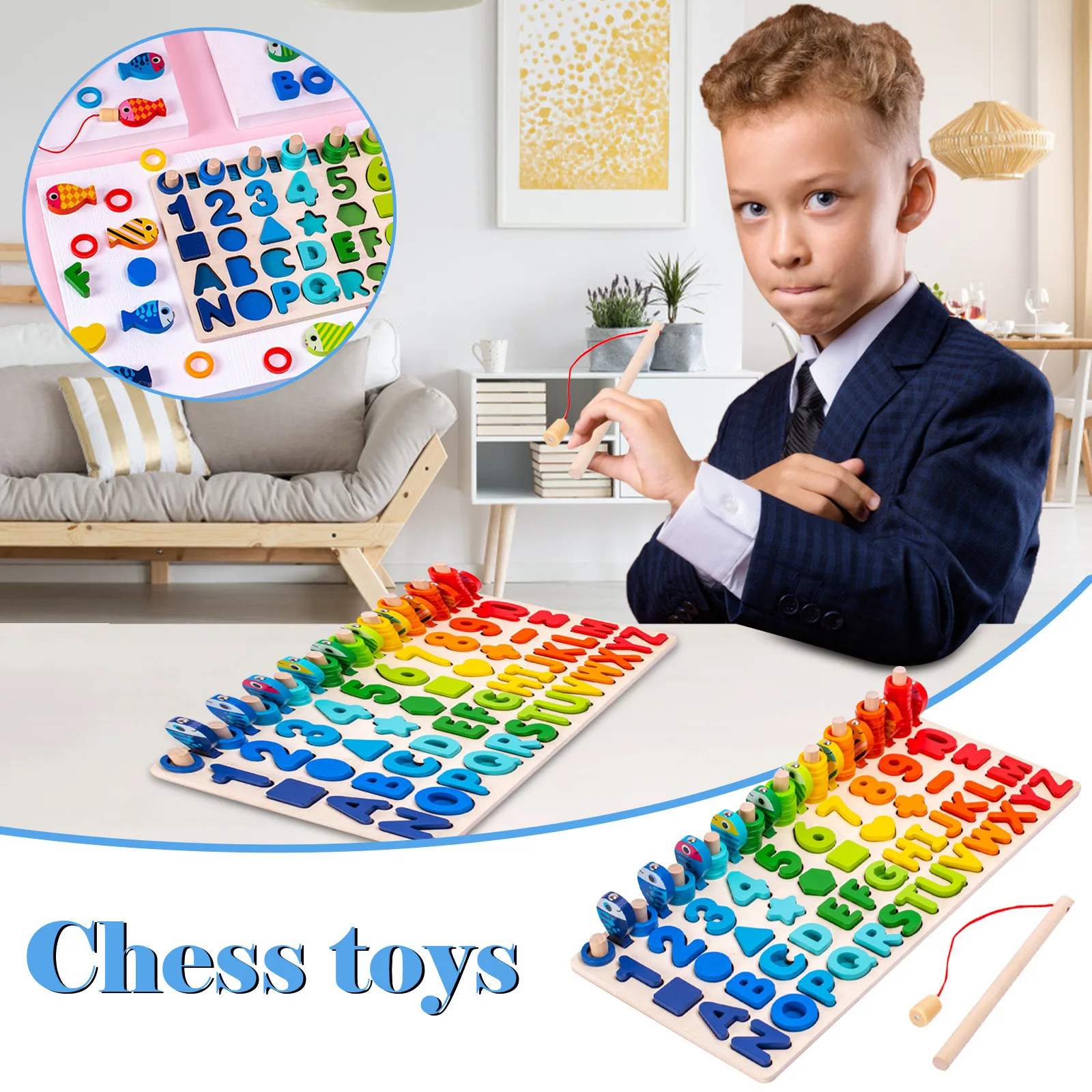

Intellectual Development Training Kids Geometric Puzzle Matching Game Wooden Toy Parent-child Interactive Educational Toys