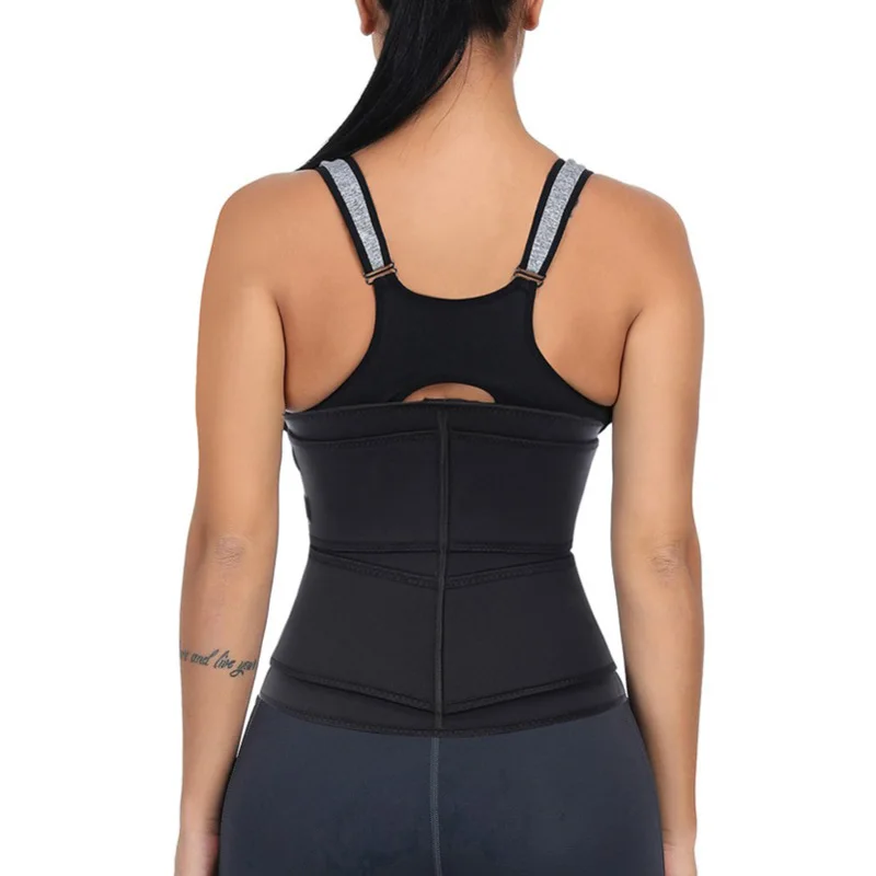 Black Corset Waist Trainer Corset Zipper Vest Shapewear Slimming Belt Sports Weight Loss Girdle Bandage Body Shaper For Women