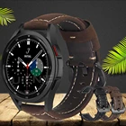 Ремешок кожаный для Samsung Galaxy Watch 4 Classic, спортивный браслет для наручных часов 46 мм 42 мм 44 мм 40 мм 20 мм