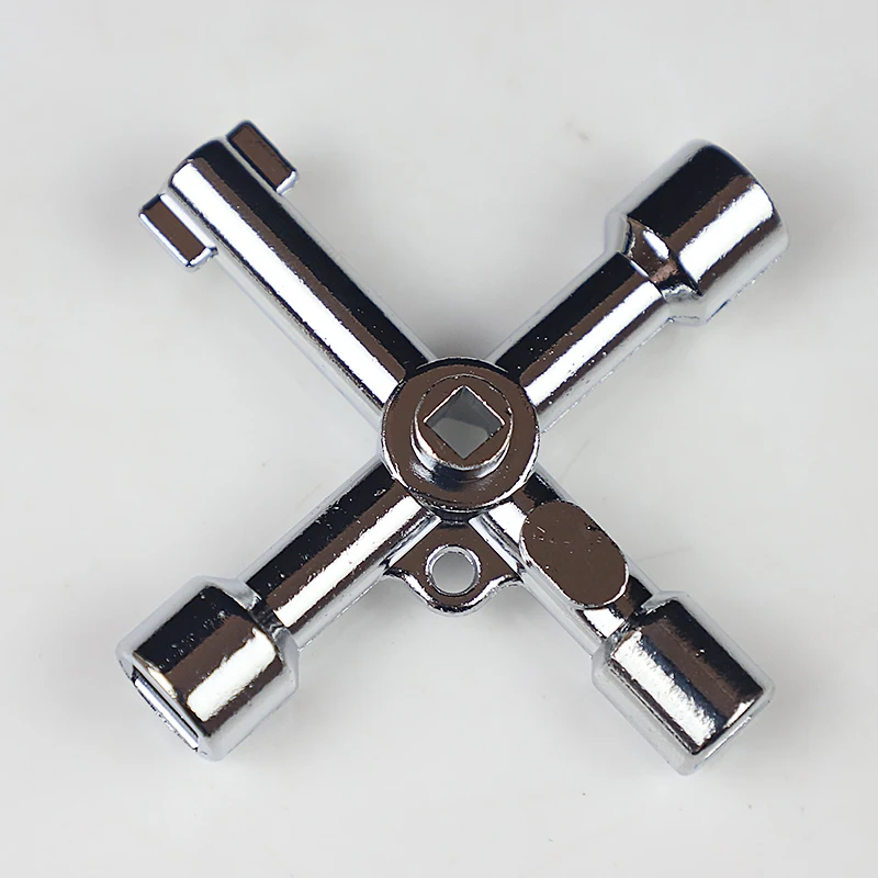 silver square Многофункциональный 4 способа Универсальный треугольный ключ водопроводчик ключи треугольник для электрический счетчик газа шкафы кровельные радиаторы - Цвет: silver square