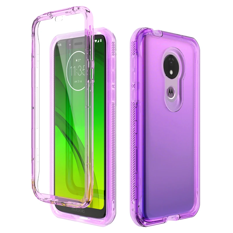 

Hard Back Case for Motorola Moto G7 Power Play Full Cover with Built in Screen Protector Shock Absorption Case for Moto G7 Play