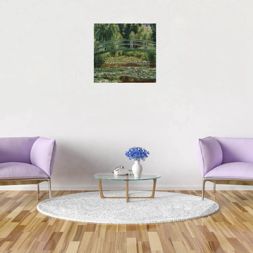 Картина на холсте Клод Моне Зеленый Лотос пруд пейзаж живопись знаменитая