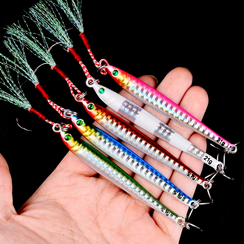 1PCS Long Metal Jig Fishing Lure Slow Cast Jigging Spoon 7G 10G 14G 17G 21G 28G Artificial Shore Bait Sea Tackle | Спорт и