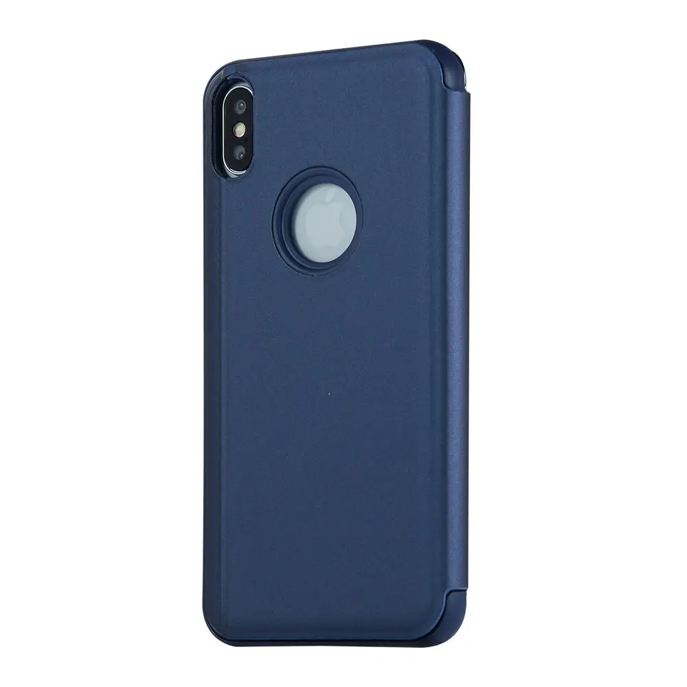 C зеркальным покрытием Роскошный чехол-книжка чехол для iPhone 11 Pro X XS MAX XR 6, 6 S, 7, 8plus, однотонный флип-чехол защитный корпус с защитой от пыли