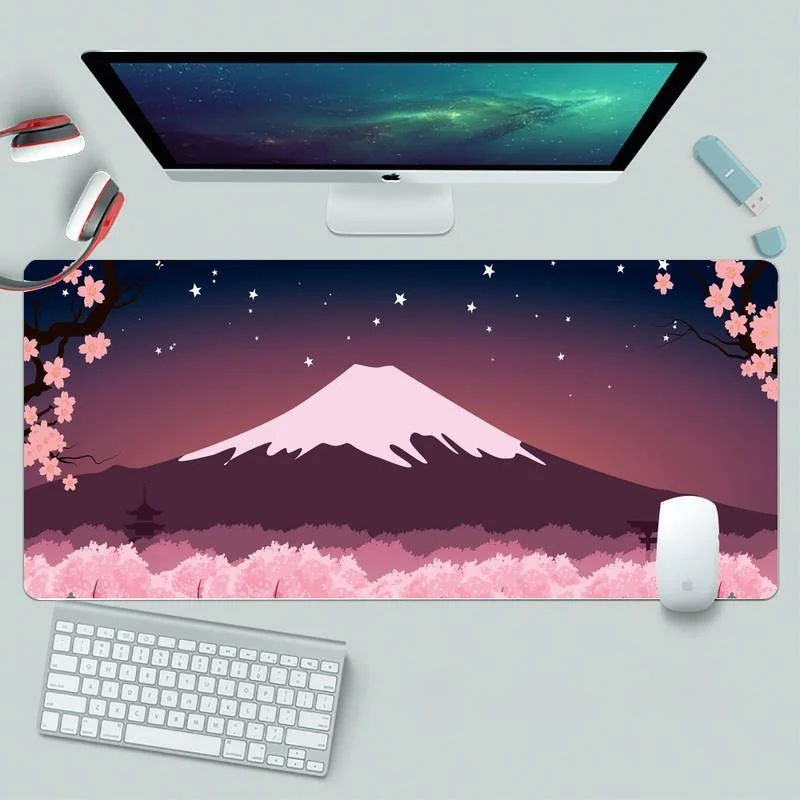 

Коврик для мыши домашний большой размер XXL, коврики для мыши, настольные коврики с креплением Fuji Cherry Blossom, мягкий коврик для ноутбука, геймерс...