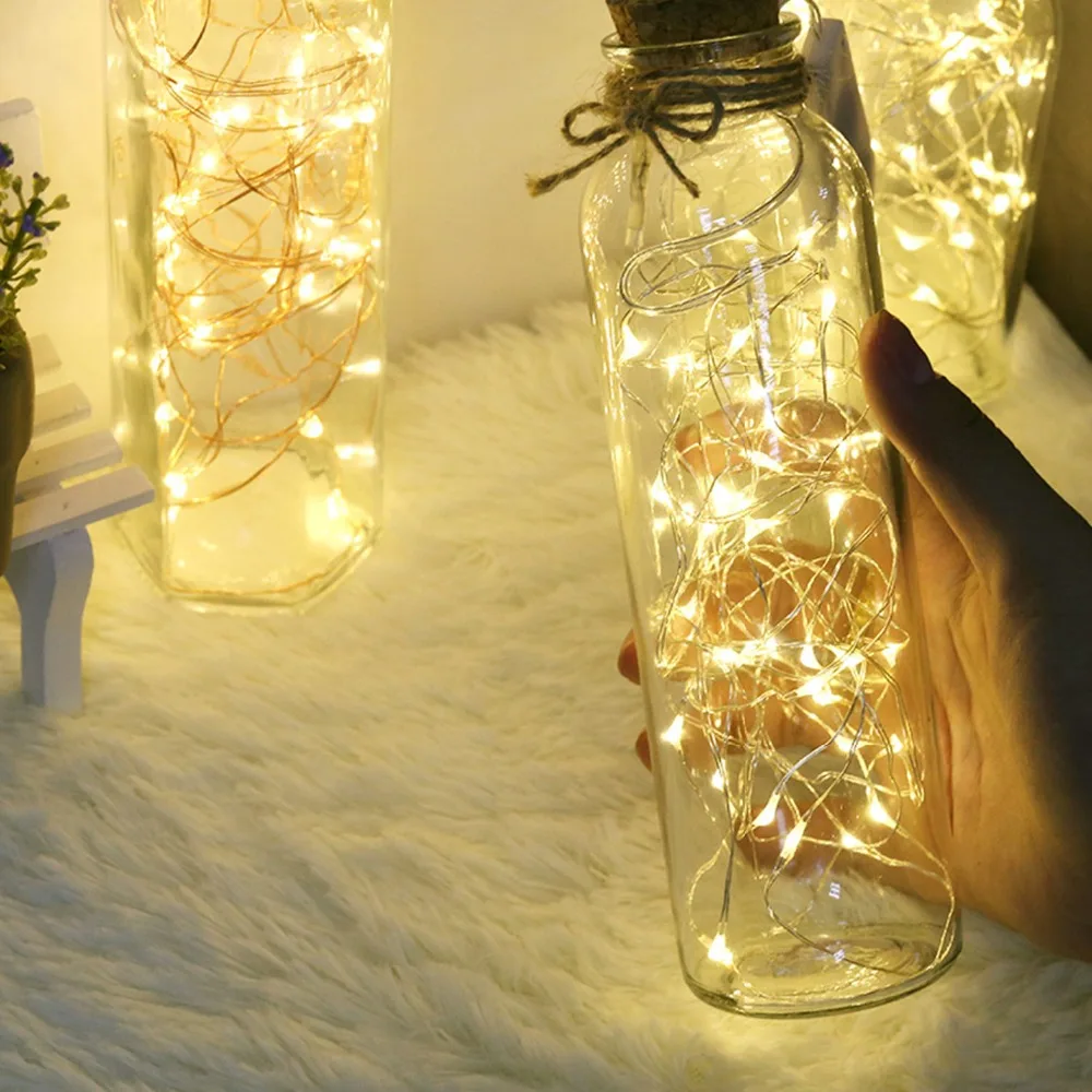 Рождественский светильник s светодиодный светильник для бутылки вина светильники-пробка струнная бутылка яркий для свадебного фестиваля вечерние светильник Декор медный провод Светильник s