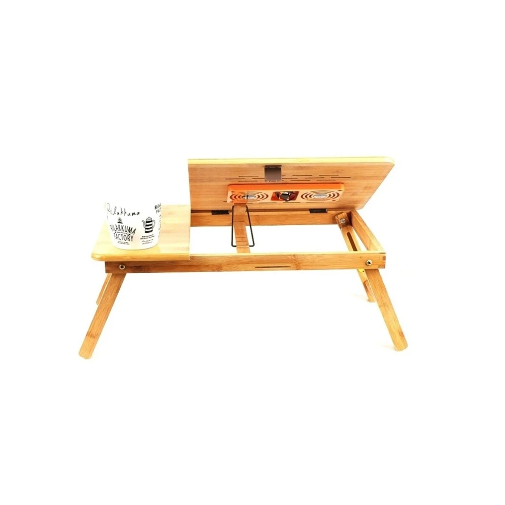 Столик для ноутбука Zitrek складной с охлаждением из бамбука 55х35х28 см | Мебель