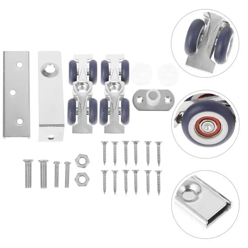 

1Pc Zinc Alloy Wood Door Sliding Wheel Thicken Door Wheel Cabinet Roller Track Roller Wood Door Track for Home