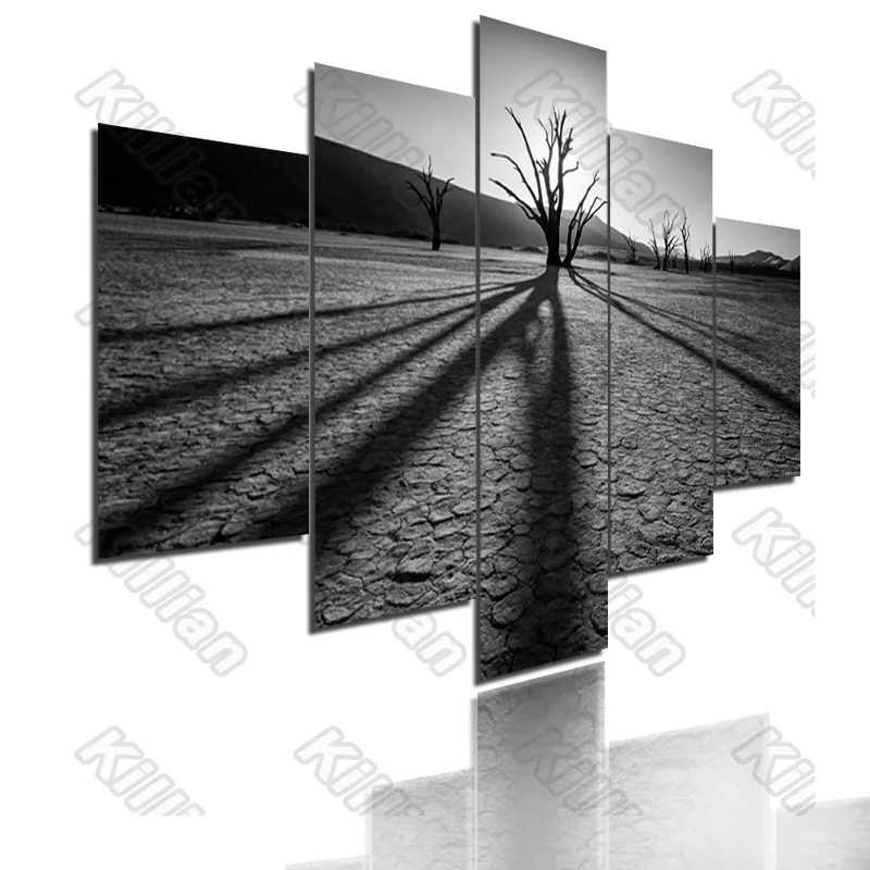 

Landscape Style Mural Canvas Paintings Modular Bed Home Decor Prints 5 Pieces Wasteland Decoration Living Room Wallpaper Fresco