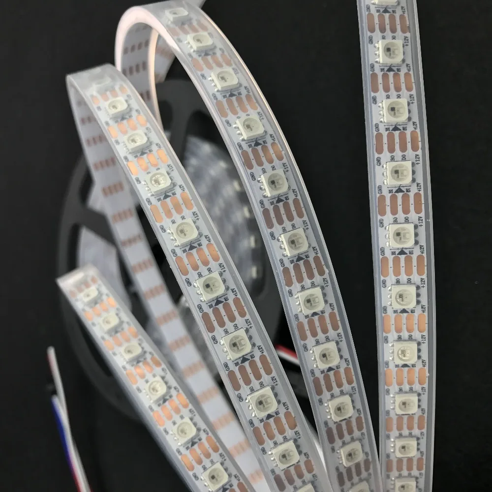 WS2815 DC12V RGB светодиодный Пиксели полосы светильник индивидуально адресуемых СВЕТОДИОДНЫЙ двойной сигнала синхро-адаптер длиной 1 м/5 м 30/60/144 Пиксели/светодиодный s/m светодиодный лента 12v