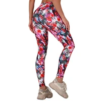high waist print yoga pants women fitness leggings sports compression gym running jogging exercise workout elasticity trouser