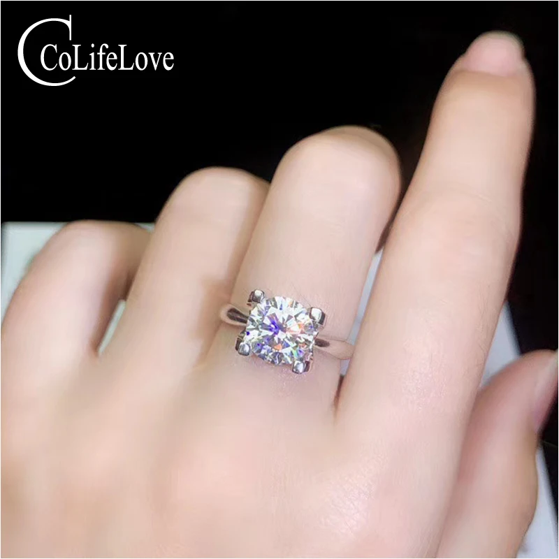 Ювелирные изделия colife 925 Серебряное кольцо Moissanite для повседневной носки 1ct/2ct/3ct F цвет Moissanite серебряное кольцо классическое обручальное кольцо