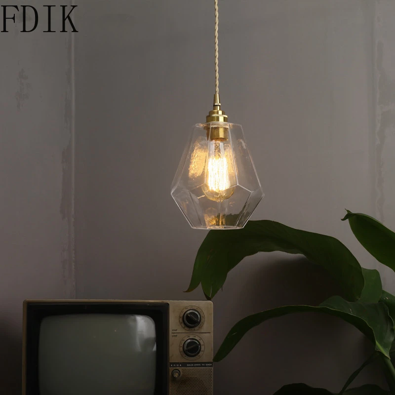 Современная стеклянная Подвесная лампа светодиодный светильник для спальни