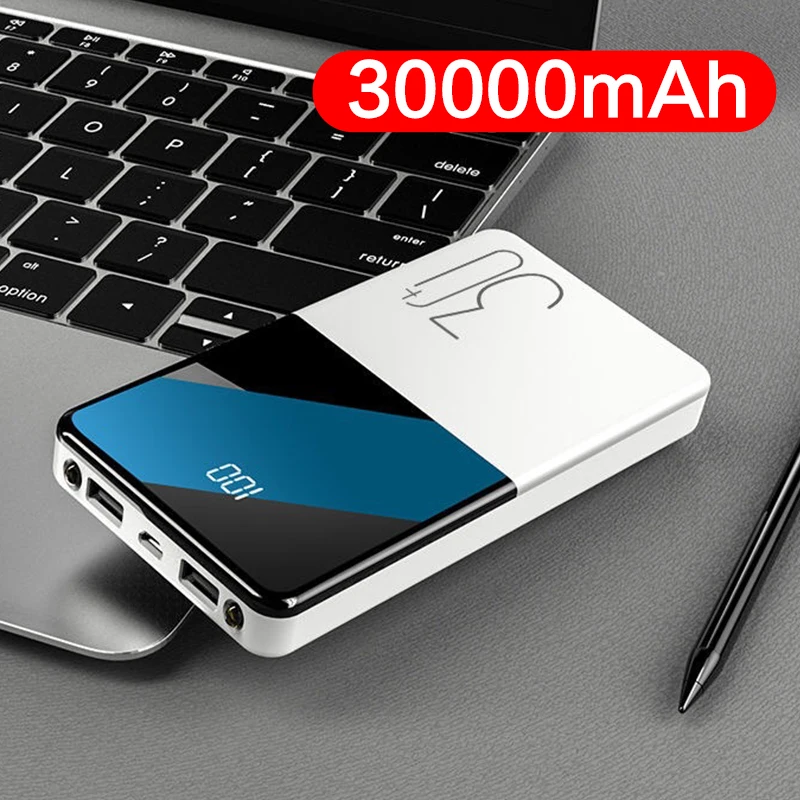 30000 мАч Power Bank для Xiaomi Mi 9 iPhone 11 Pro портативный внешний аккумулятор повербанк